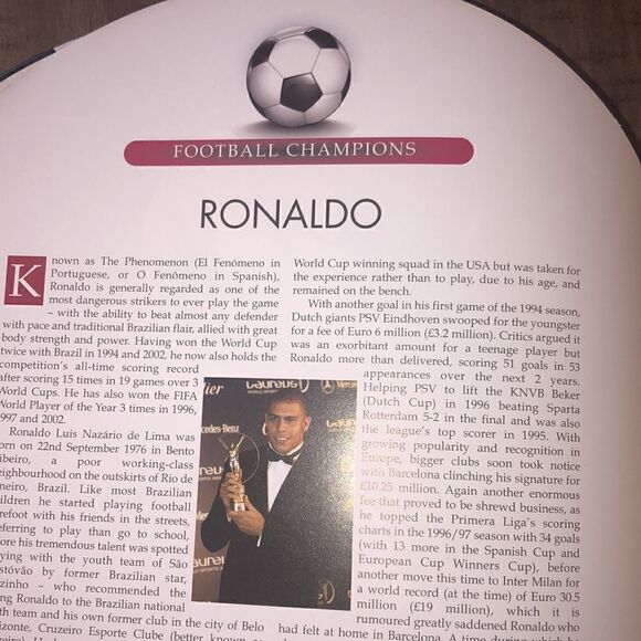 🥅 ⚽️ Soccer ⚽️ Set Vegan Leather Book with Pele Stars ⭐️ of Soccer Ball Bank 🏦 - Picture 12 of 17